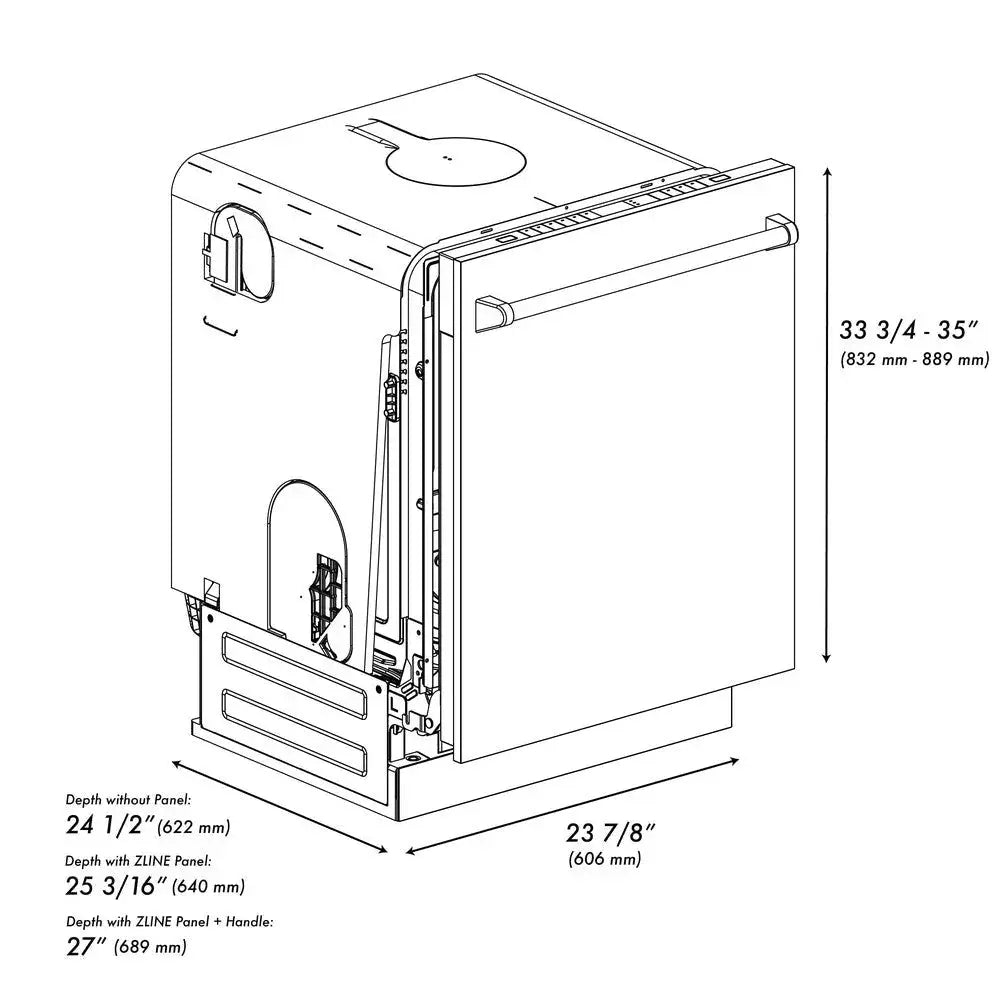 ZLINE Autograph 24" Dishwasher, White Door, Bronze DWMTZ-WM-24-CB by Farmhouse Kitchen and Bath