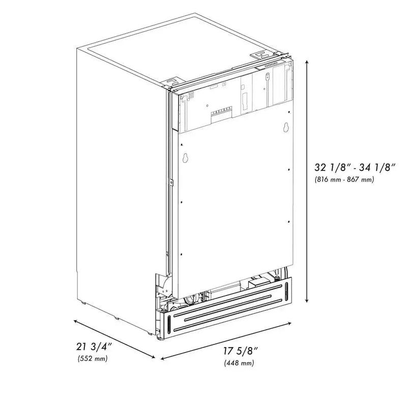 ZLINE Autograph 18" Dishwasher Stainless, Matte Black DWVZ-18-MB by Farmhouse Kitchen and Bath