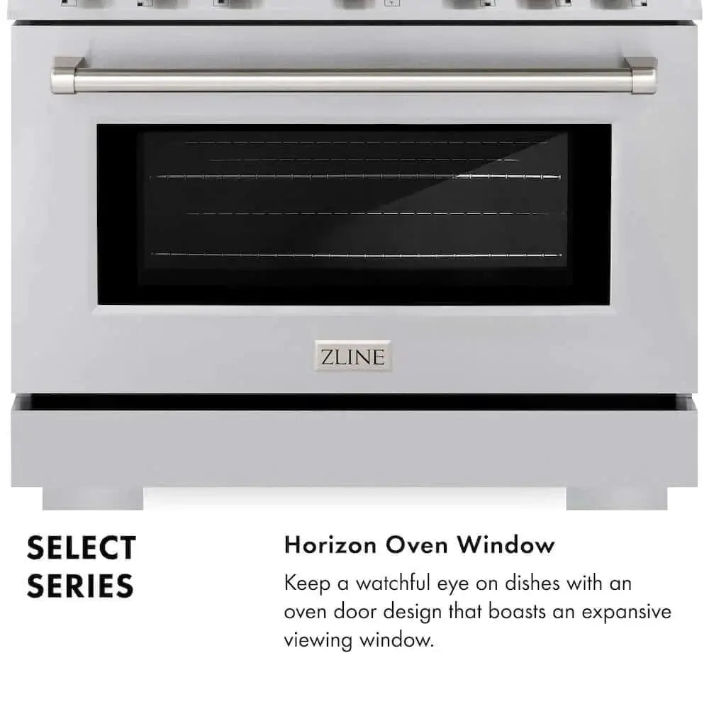 ZLINE 36" Select Dual Fuel Range Gas Cooktop Electric Convection Oven Stainless Steel HDR36 by Farmhouse Kitchen and Bath