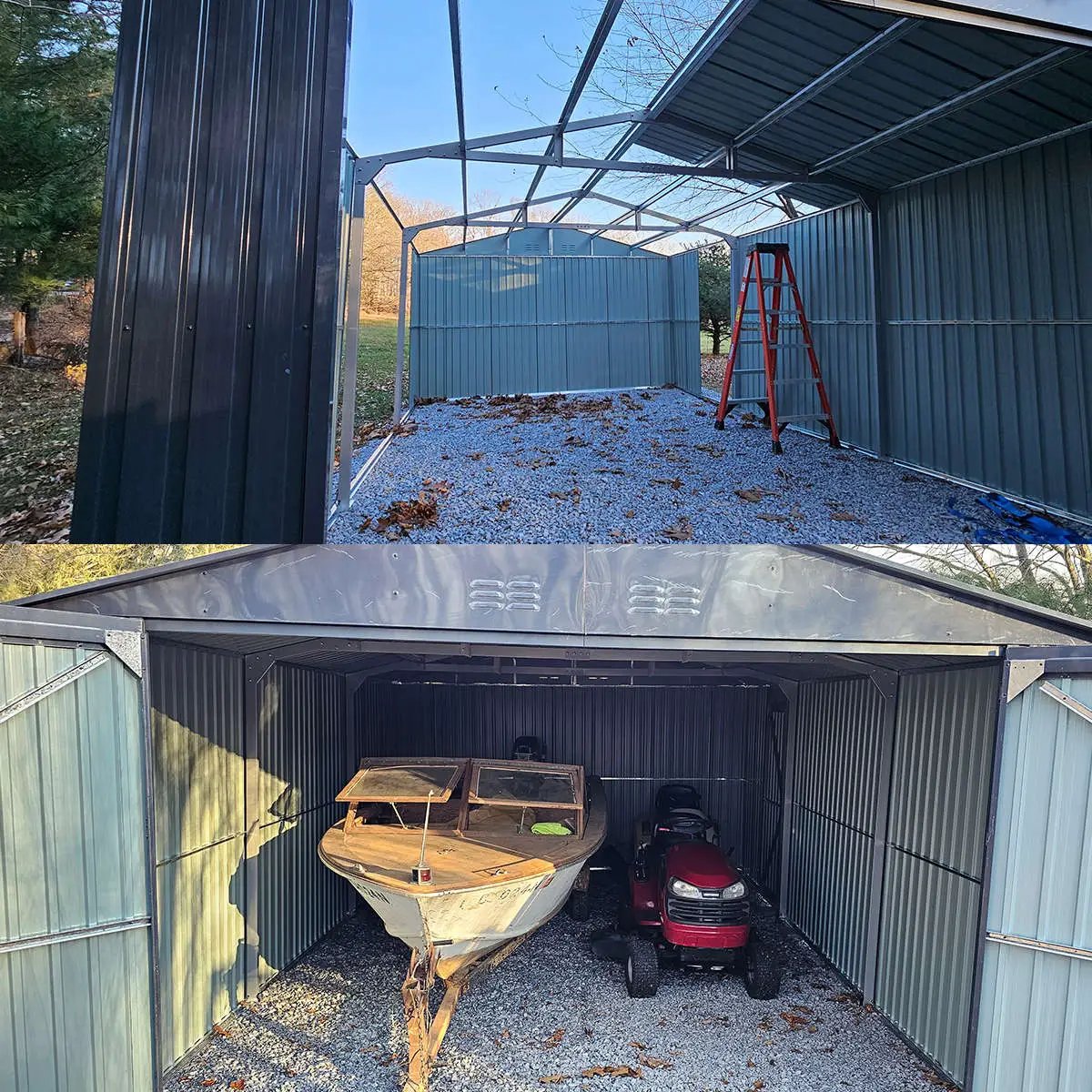 13'x20' Plus Upgraded Metal Shed w/ Double Front Doors & Side Entry Door by Chery Industrial