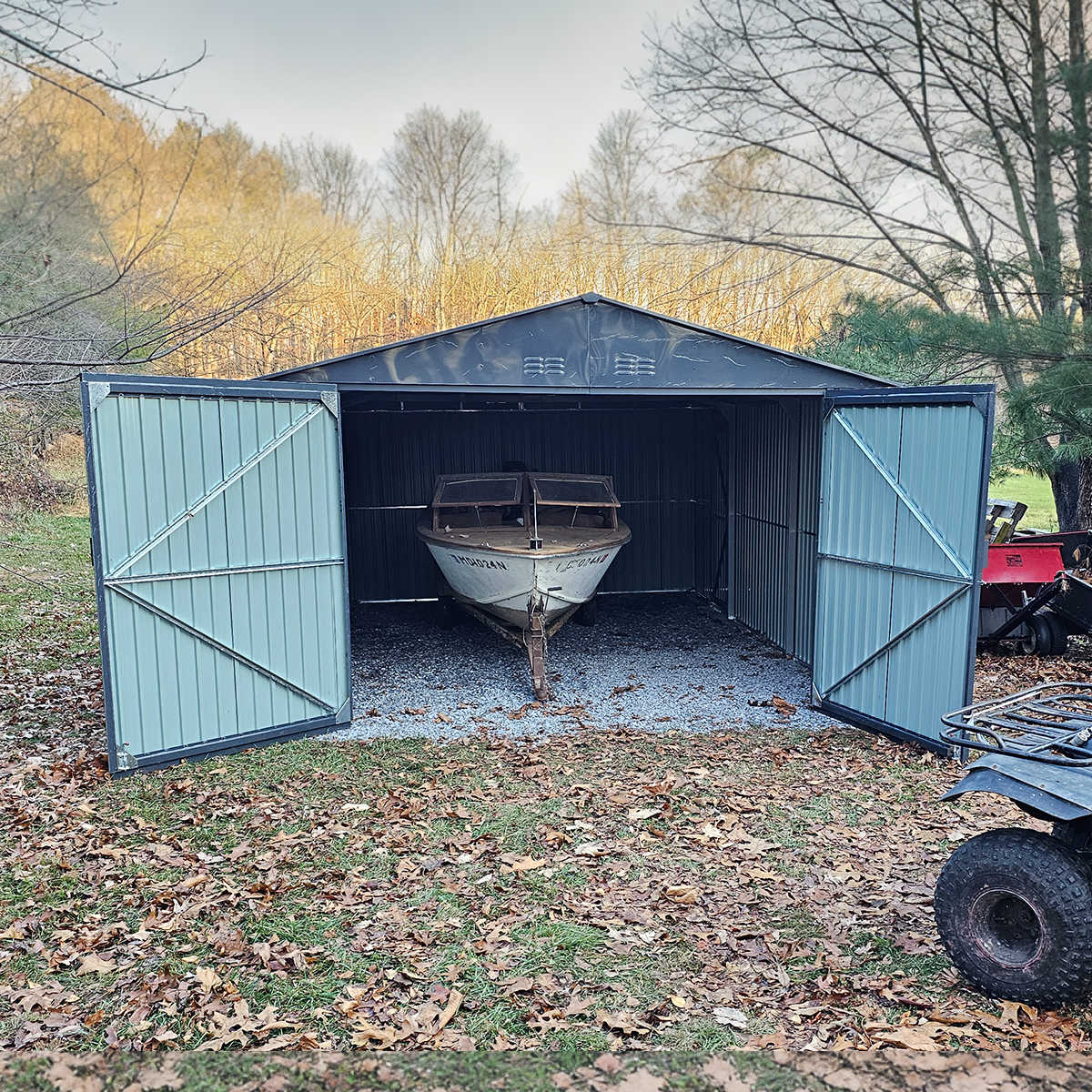 13'x20' Plus Upgraded Metal Shed w/ Double Front Doors & Side Entry Door by Chery Industrial
