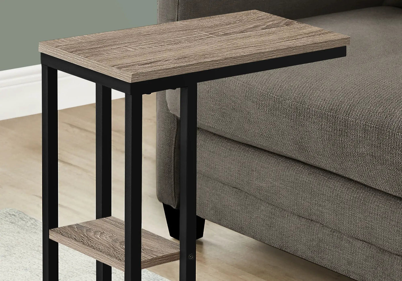 Accent Table, C-Shaped, Marble Look Contemporary & Modern Convenient Design by HouseOfZazla