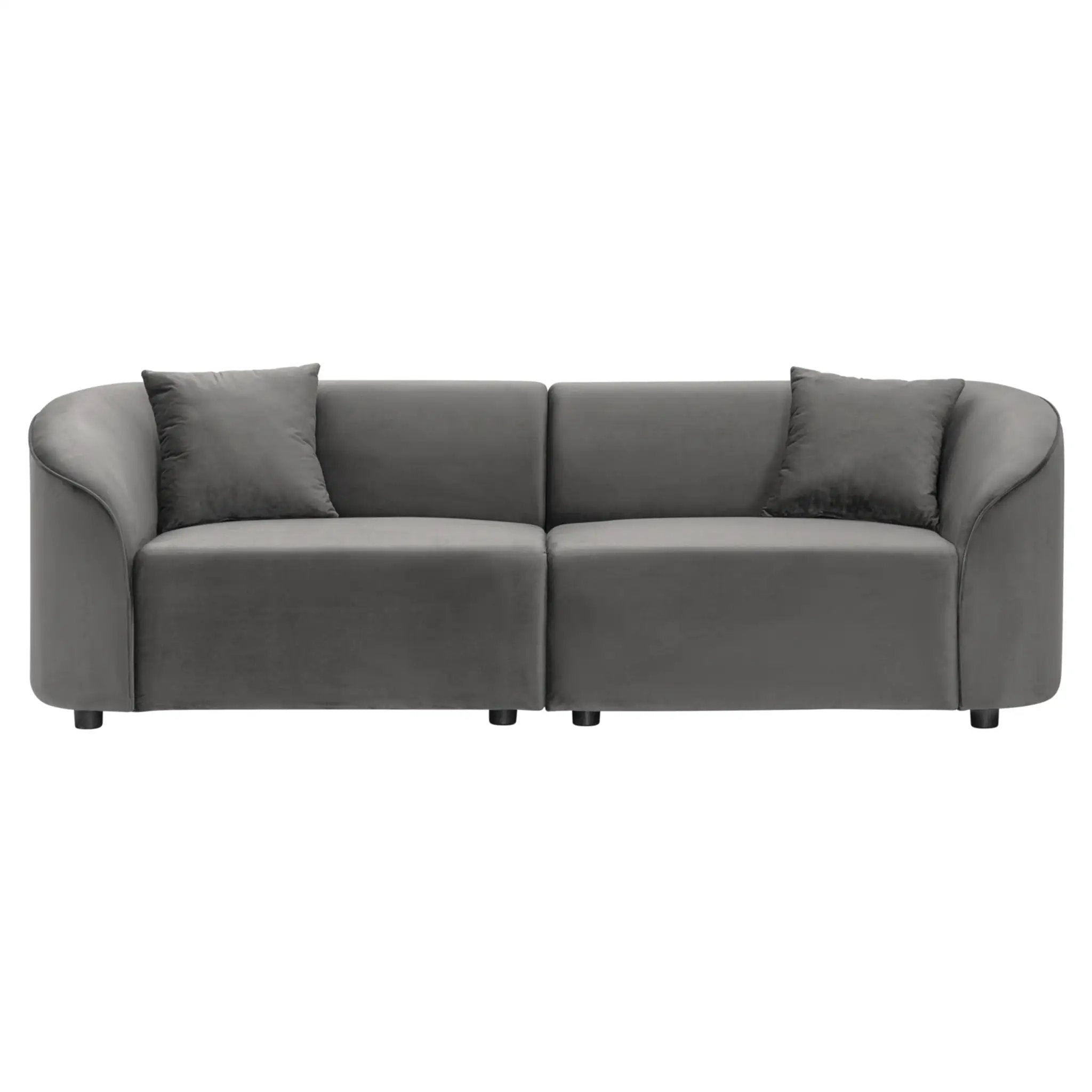 87" Curved Contemporary Sofa in Gray by HouseOfZazla