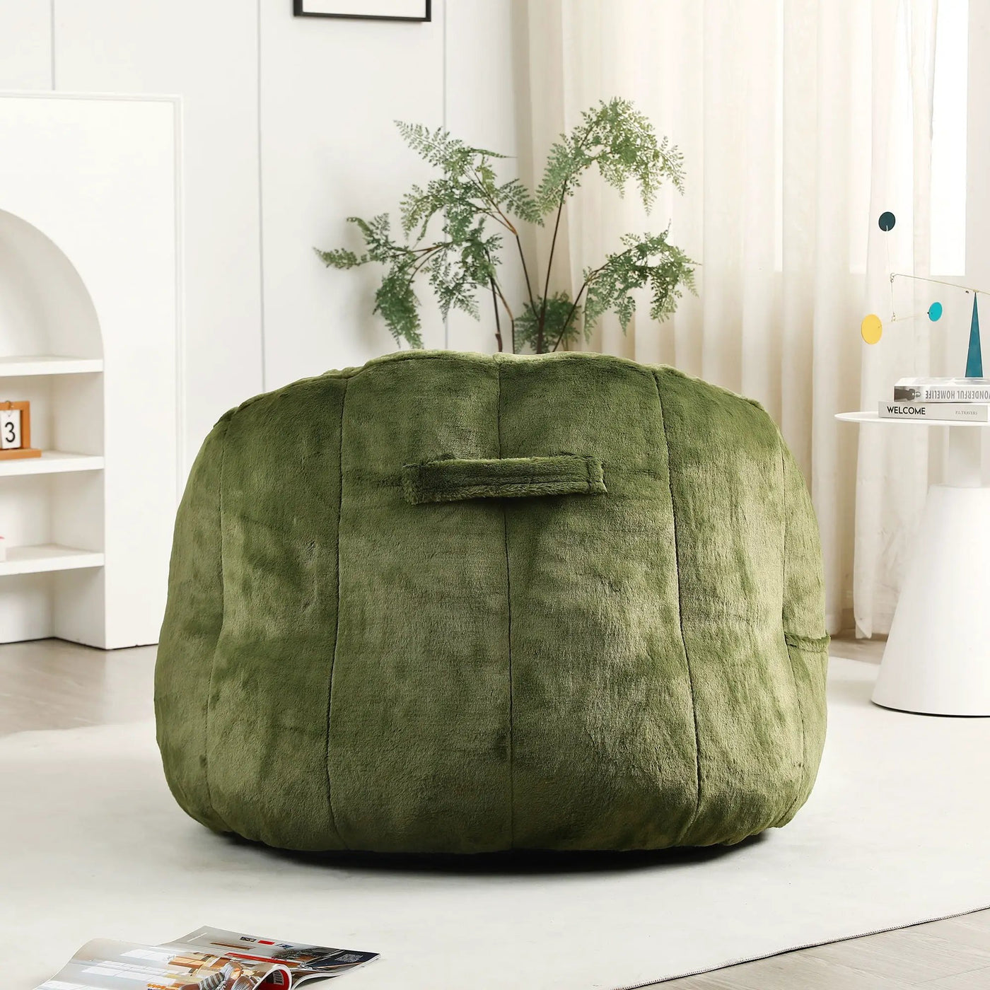 Beanbag Chair, Beanbag Sofa Chair With Armrests Stuffed High Density Foam by HouseOfZazla