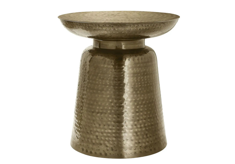 Drum Accent Side Table, Hammered Texture by HouseOfZazla