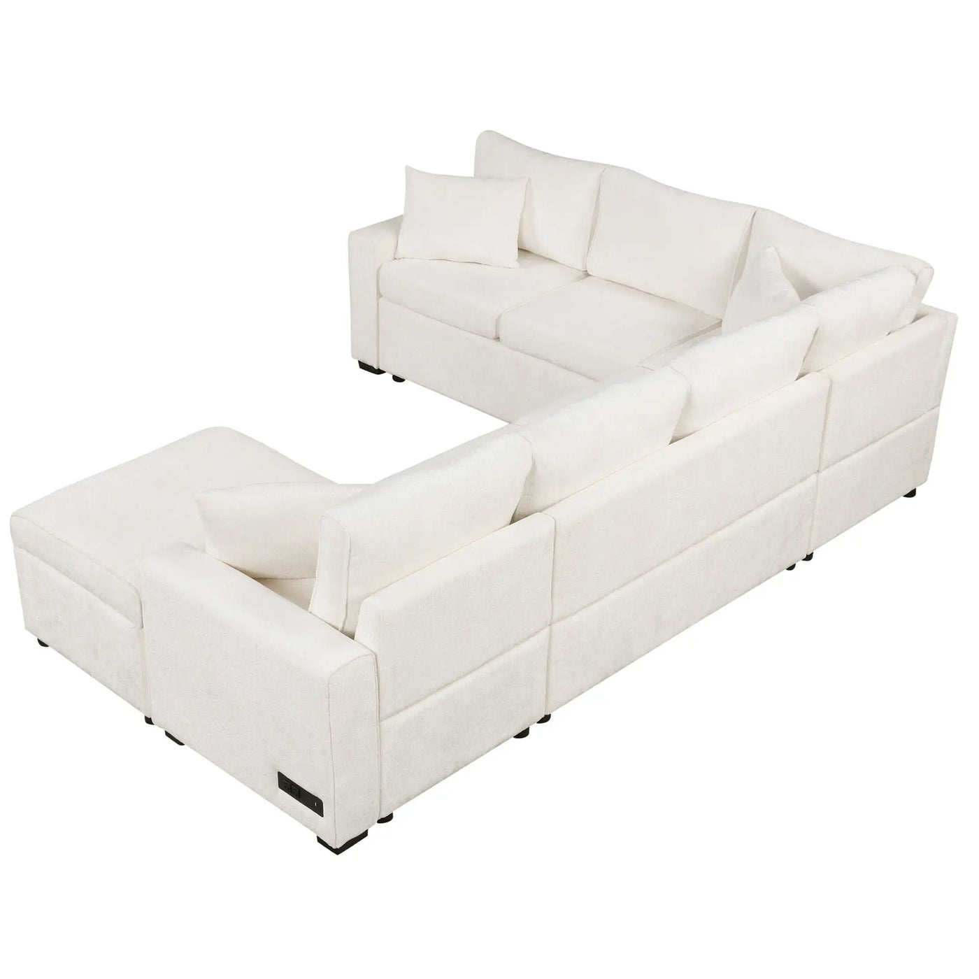 Sectional Sofa Pull-Out Sofa Bed Sleeper With A Storage Ottoman, Three Pillows And Charging Devices For Living Room by HouseOfZazla