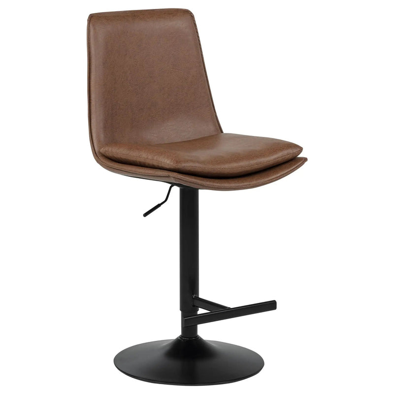 Eldridge Faux Leather Upholstered Adjustable Bar Stool Coffee by Unique Piece Furniture
