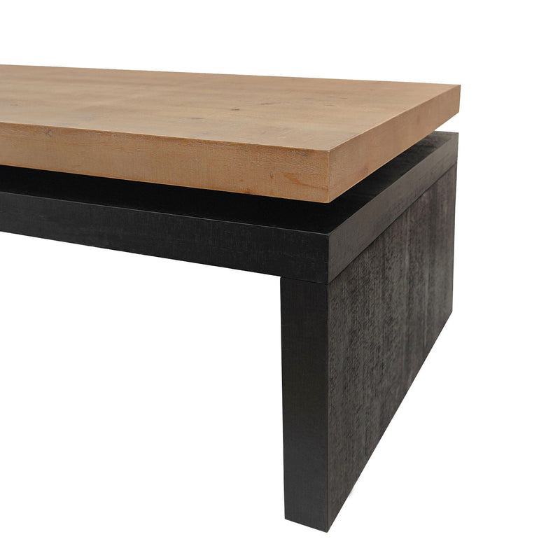 Rectangular Coffee Table with Engineered Wood Top and Black Frame - Black/Natural, photo 2 of 9