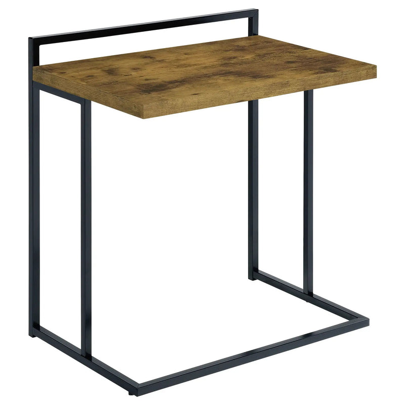 Dani Rectangular C-Shaped Sofa Side Table Rustic Nutmeg by Unique Piece Furniture