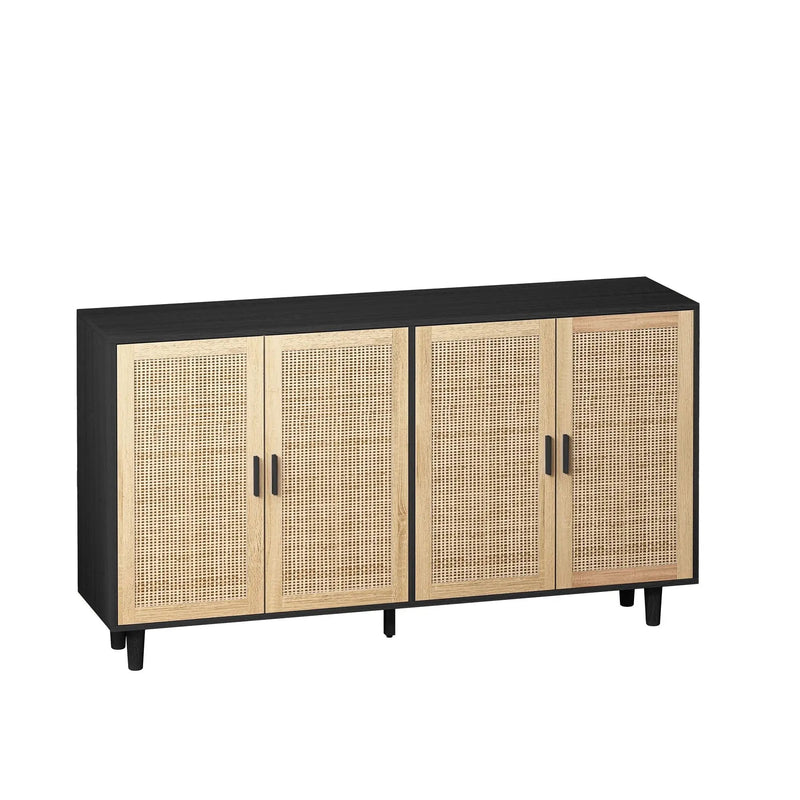 Elegant And Functional 4 Door Rattan Decorative Storage Cabinet by HouseOfZazla