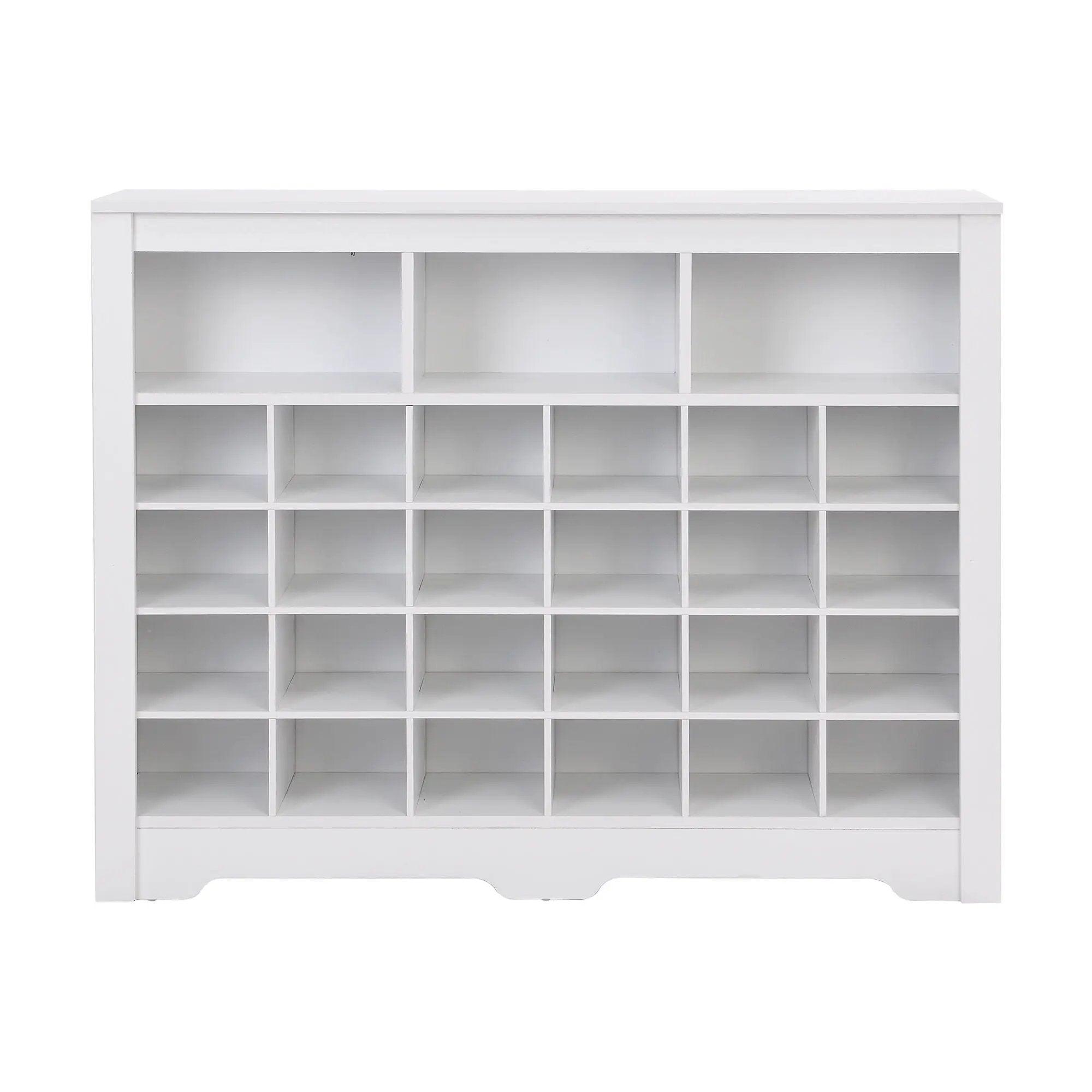 24 Shoe Cubby Console, Shoe Cabinet - White by Unique Piece Furniture