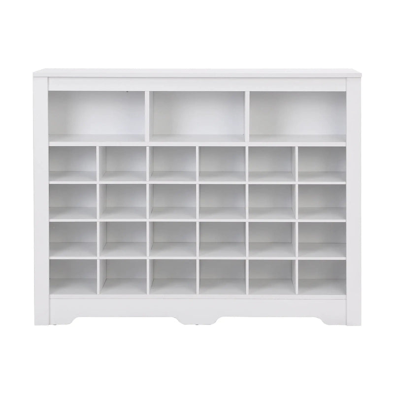 24 Shoe Cubby Console, Shoe Cabinet - White