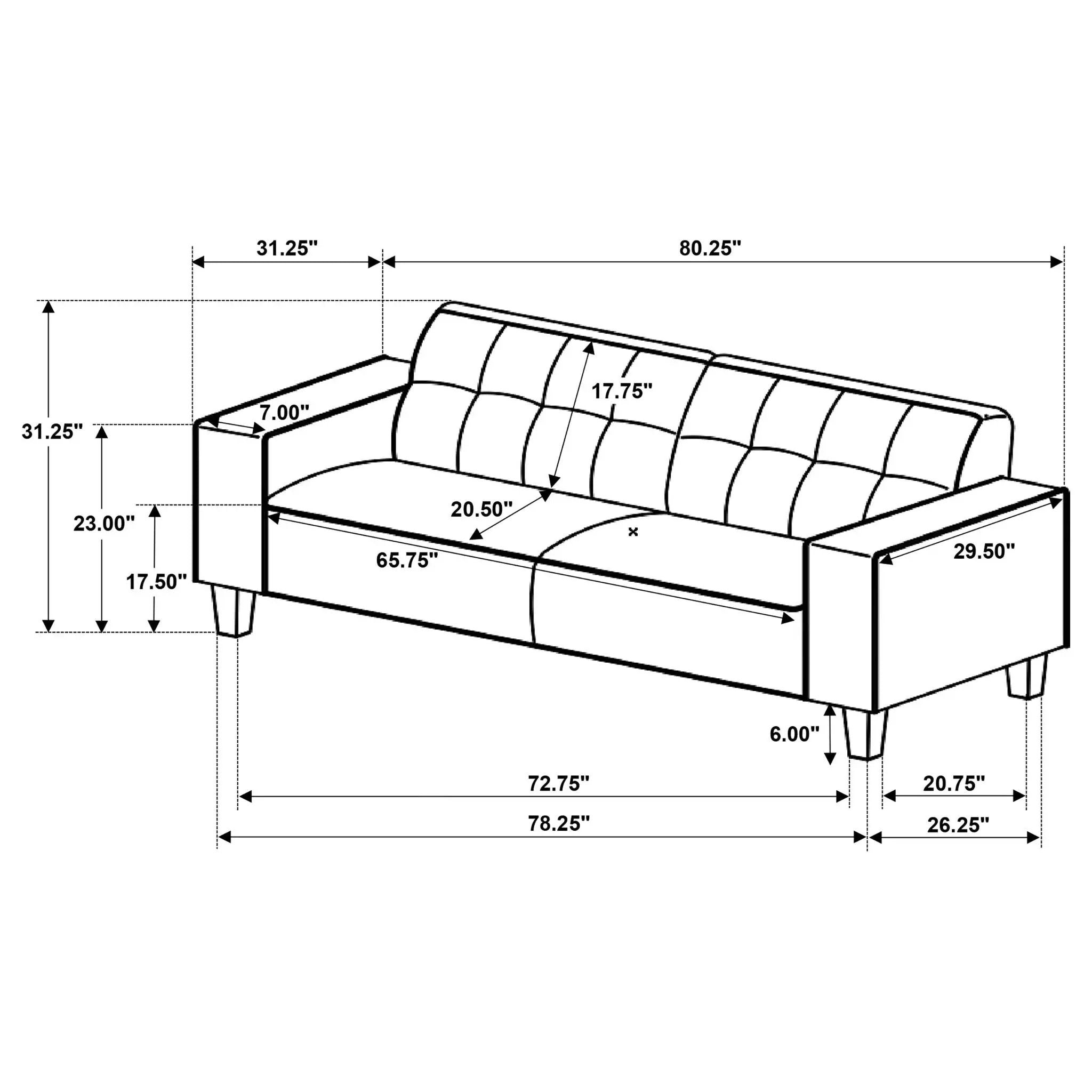 Evoke - Upholstered Tufted Sofa - Greige by HouseOfZazla