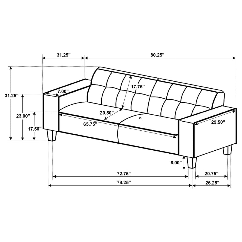 Evoke - Upholstered Tufted Sofa - Greige by HouseOfZazla
