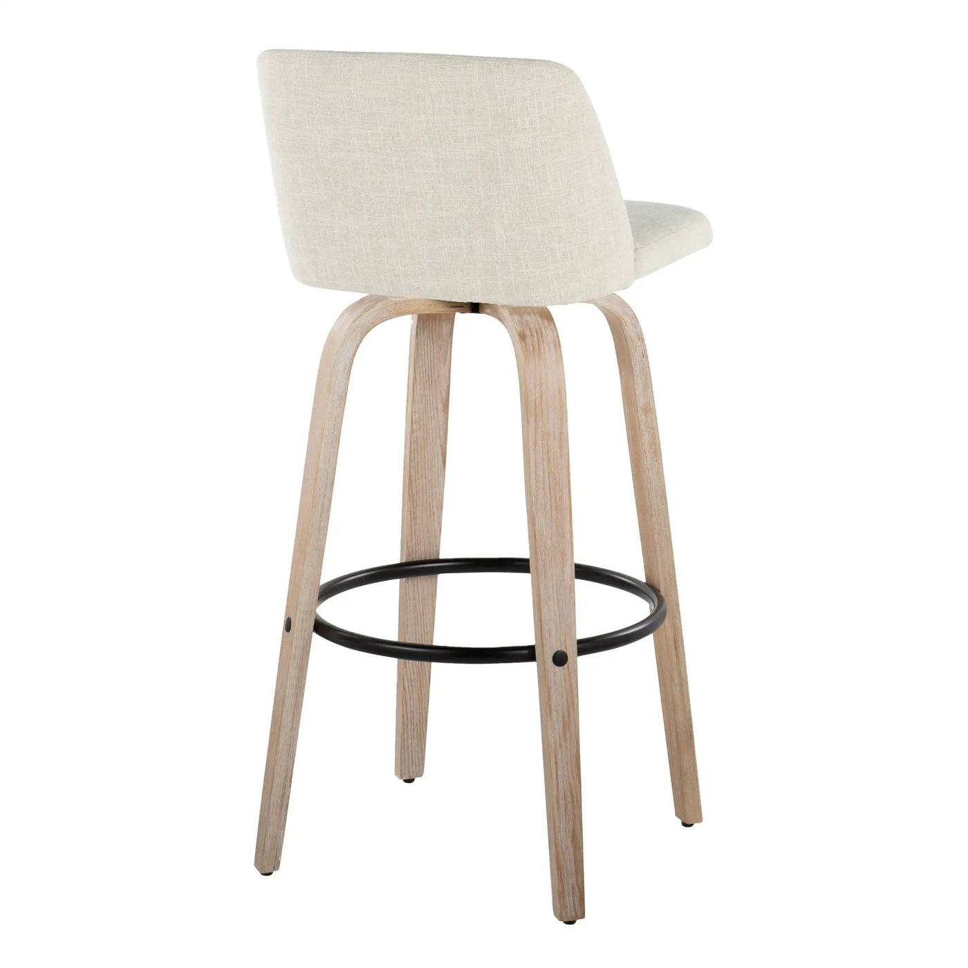 Toriano - Contemporary Fixed Height Barstool Swivel And Round Footrest (Set of 2) by HouseOfZazla
