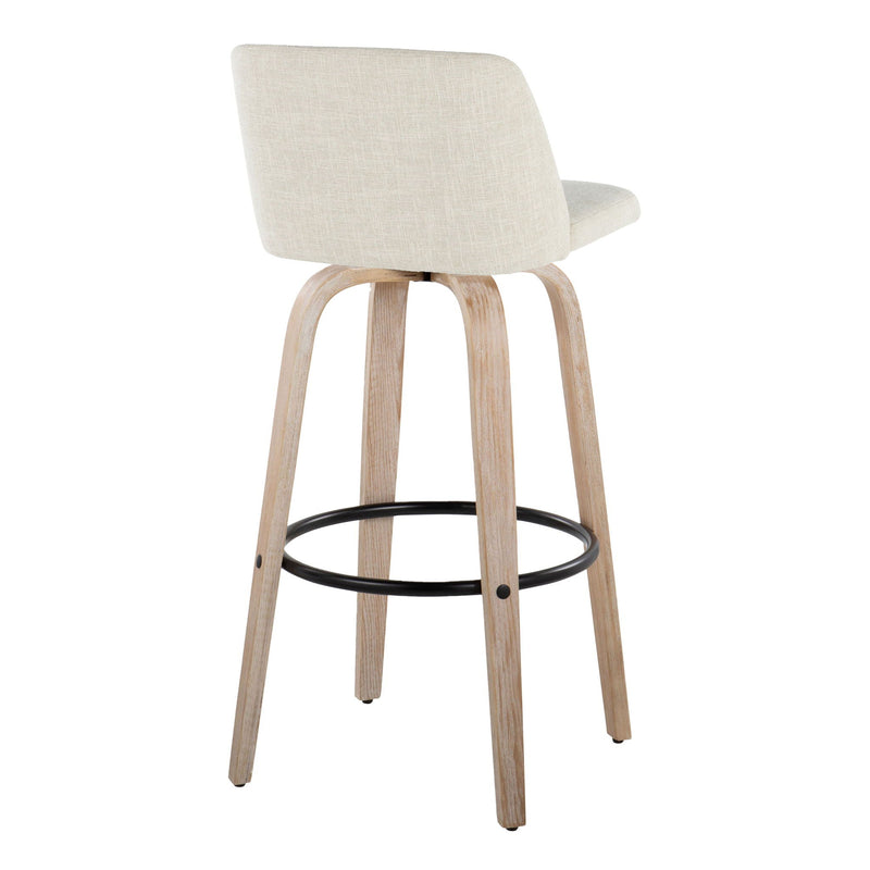 Toriano - Contemporary Fixed Height Barstool Swivel And Round Footrest (Set of 2) by Unique Piece Furniture