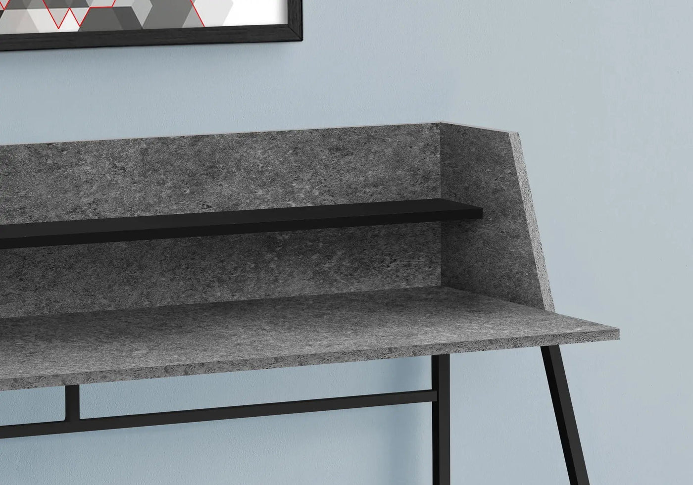 Computer Desk For Home Office, Laptop, Storage Shelves, Marble Look Contemporary & Modern by Unique Piece Furniture