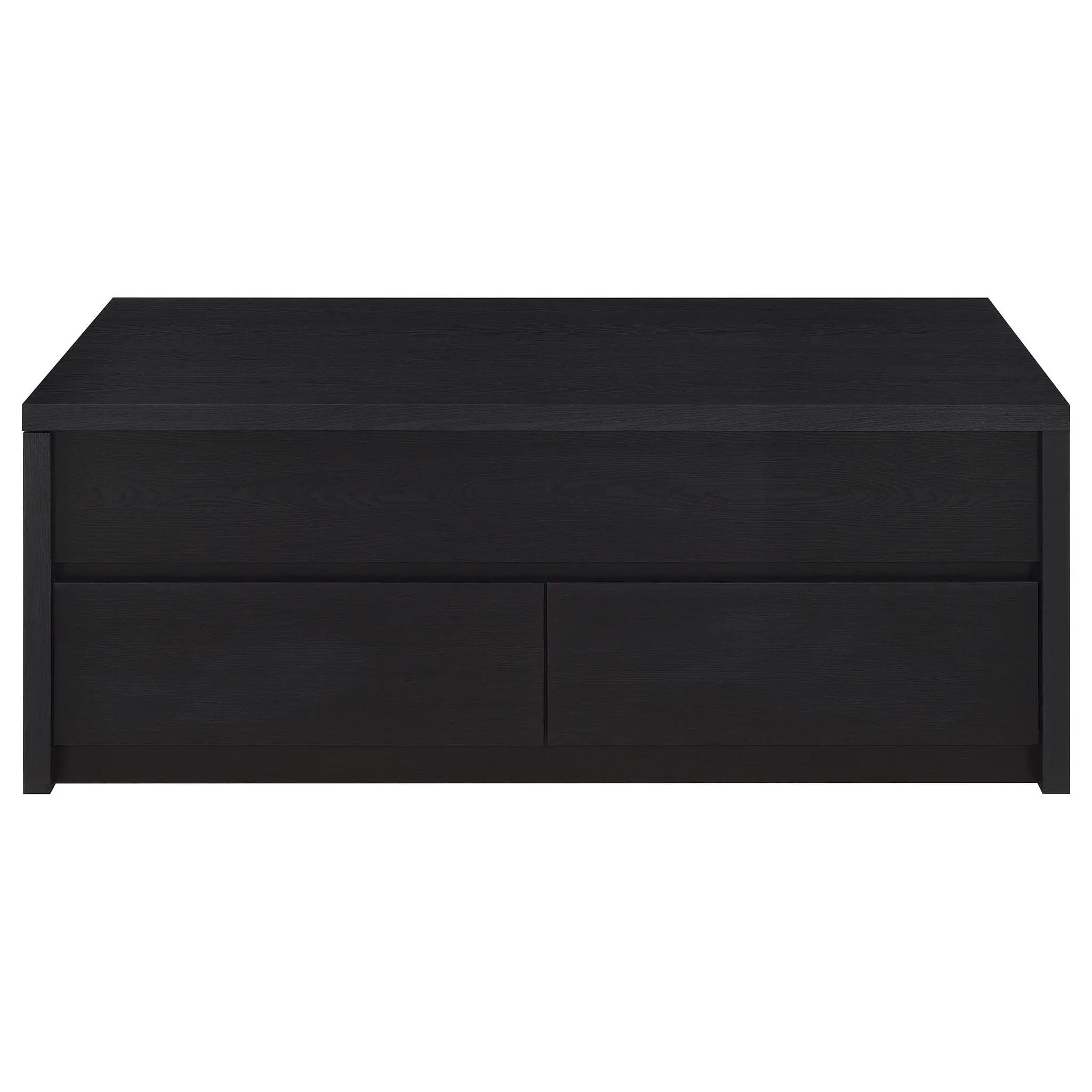Knapp Lift Top Cocktail Coffee Table with Dual Drawers Black by Unique Piece Furniture