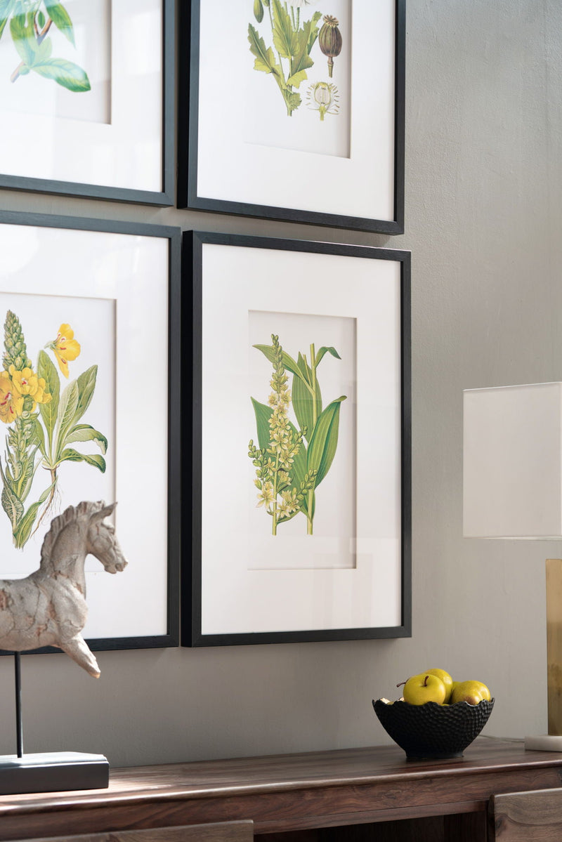 Botanical Flower Wall Art Set of 4 with Framed Prints - White / Blue, photo 4 of 15