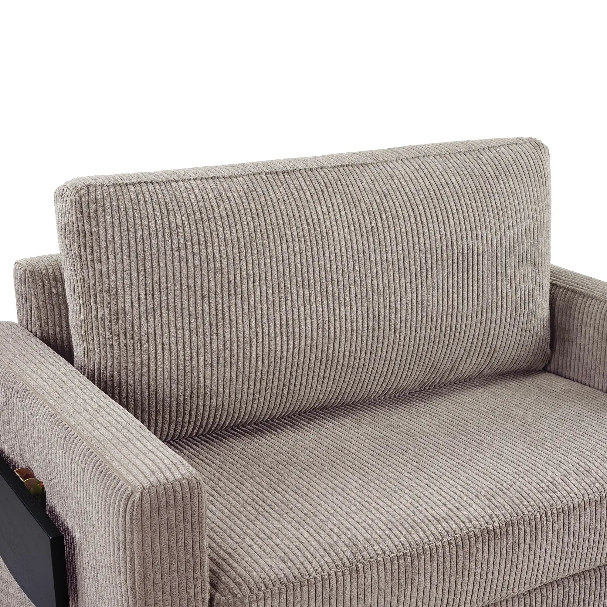 Sleeper Sofa With Foldable Mattress, USB Ports, Side Table & Storage Pocket