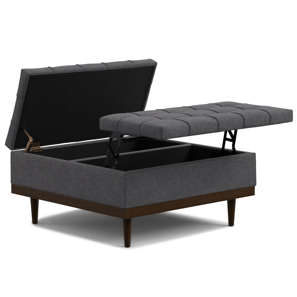 Upholstered Lift Top Table Storage Ottoman with Split Top - Multiple Colors, photo 8 of 35