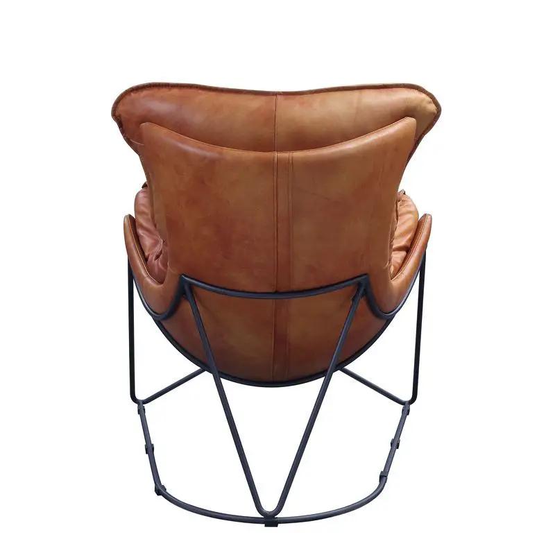 Thurshan - Accent Chair - Aperol Top Grain Leather & Black by Unique Piece Furniture