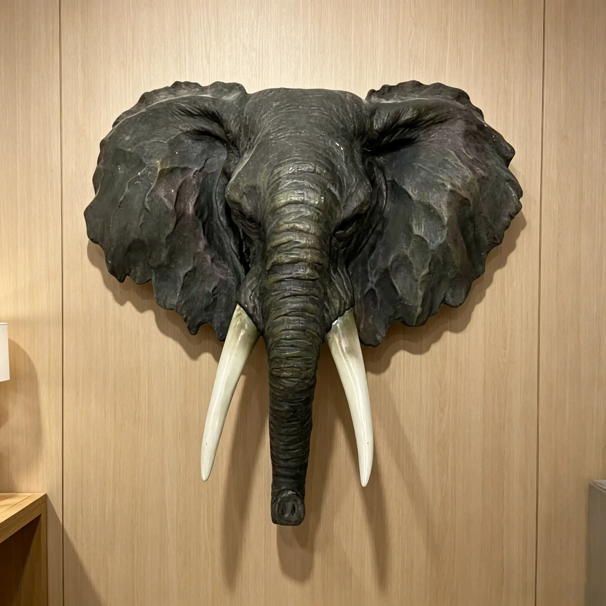 15.75" Wide Realistic Elephant Head Wall Sculpture by HouseOfZazla