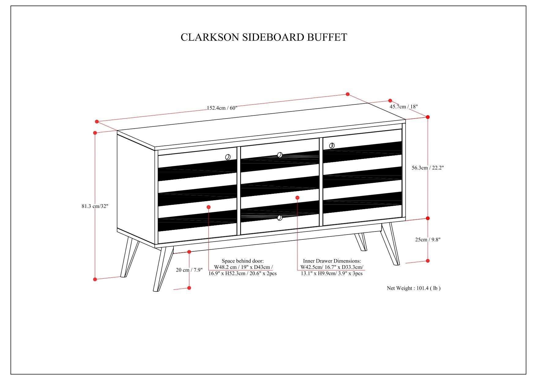Clarkson - Sideboard Buffet - Rustic Natural Aged Brown by HouseOfZazla