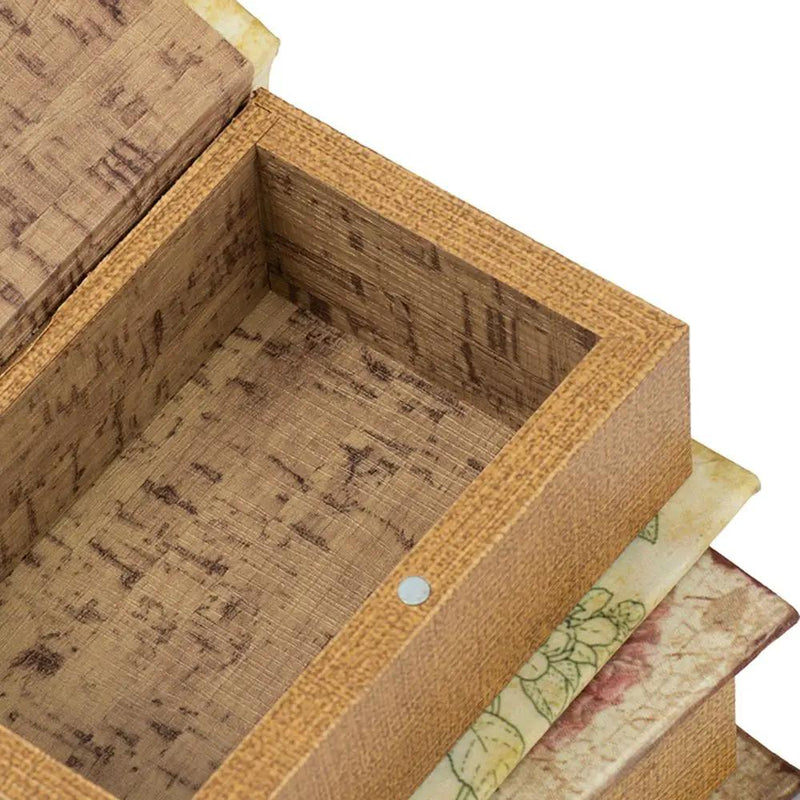 Book Boxes With Birds, Flowers, And Handwriting Design (Set of 4) - Multi by Unique Piece Furniture