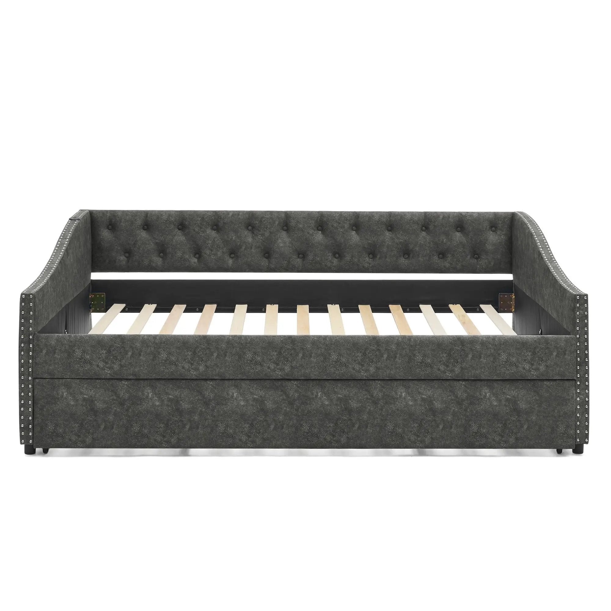 Upholstered Daybed With USB Charging & Pull Out Bed by Unique Piece Furniture