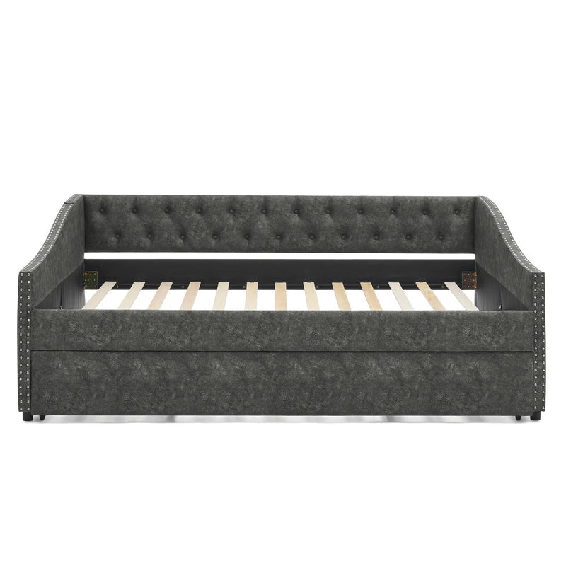 Upholstered Daybed With USB Charging & Pull Out Bed