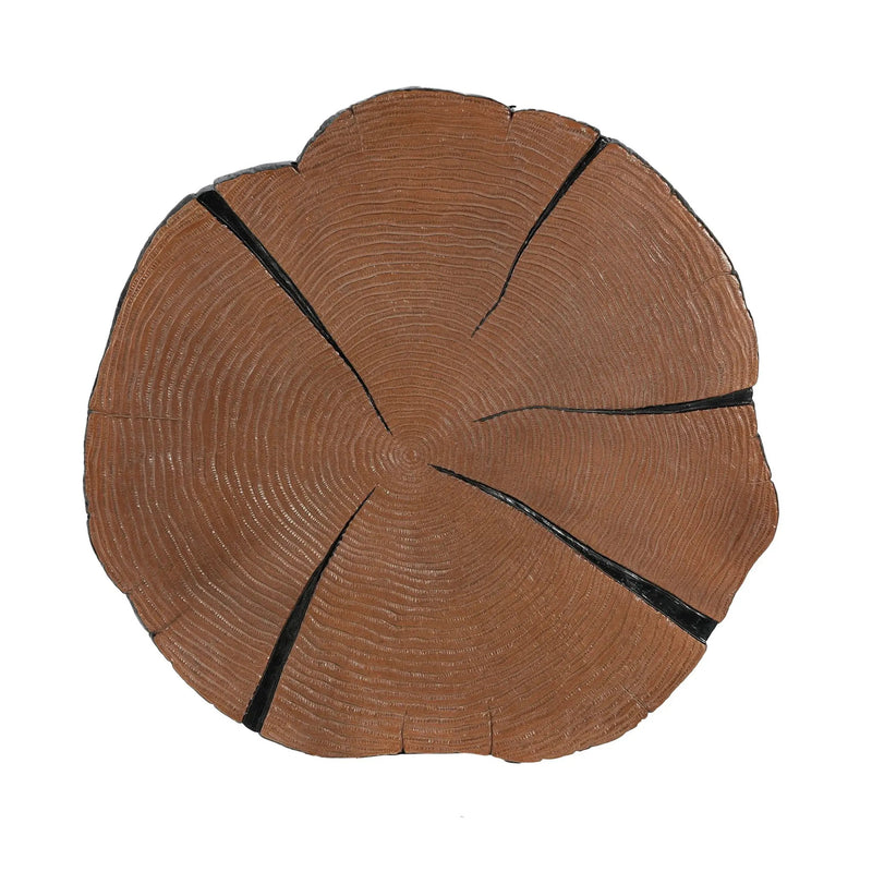 Irregular Coffee Table, 27" Modern MGO Top with Natural Wood & Black Metal Base by HouseOfZazla