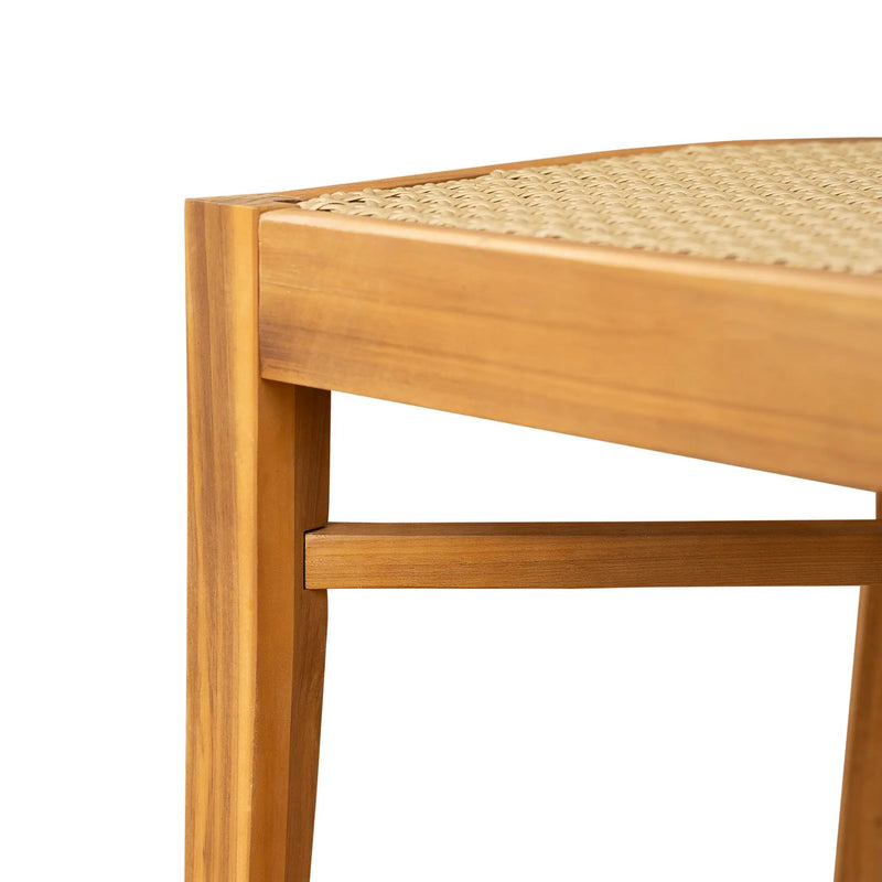 Netro Acacia Wood Dining Chair with Light Brown Wicker by HouseOfZazla