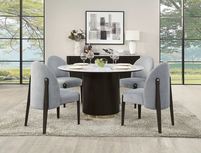 Clayten - Around Dining Table - Marble / Espresso by Unique Piece Furniture