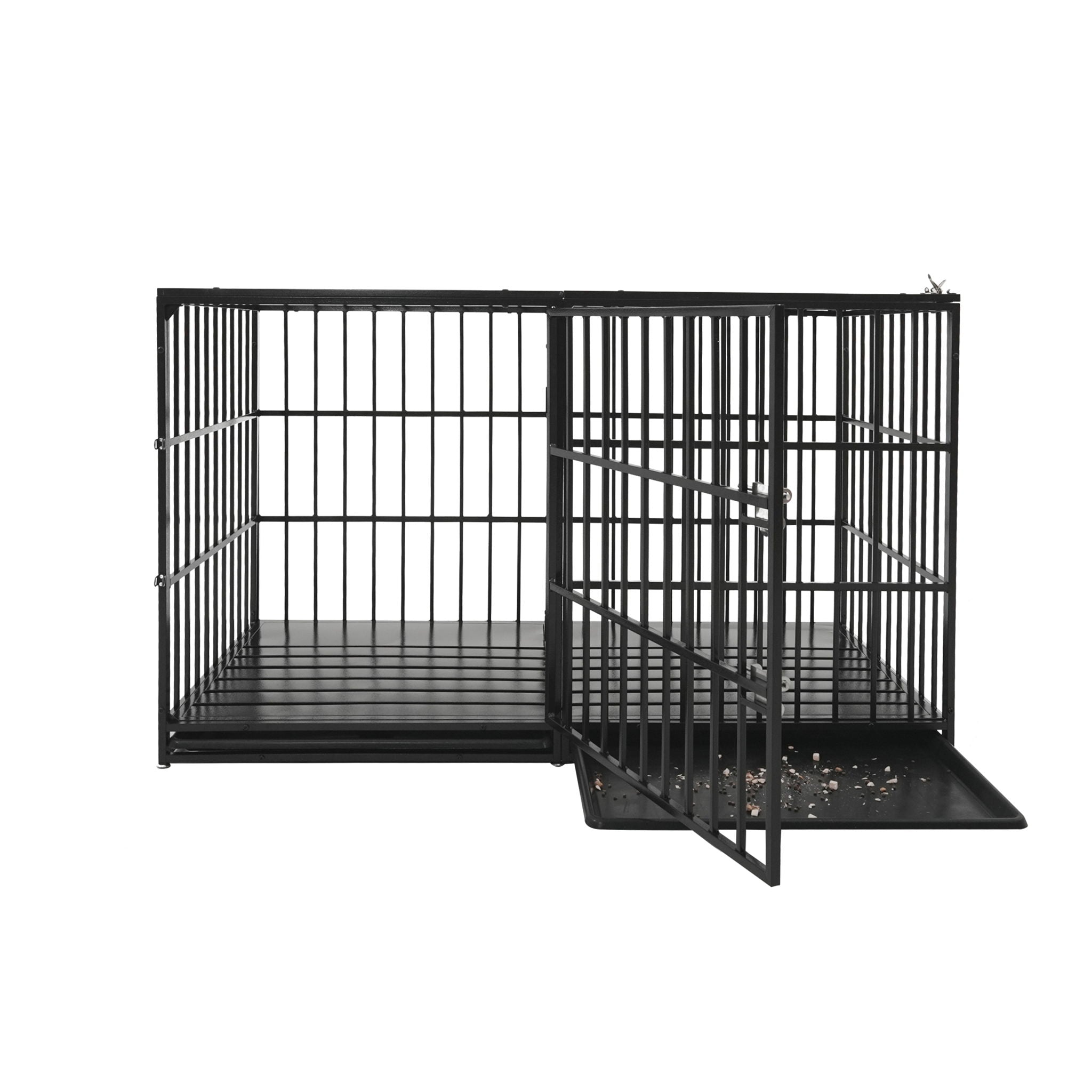 Extra Large Heavy Duty Dog Crate With Removable Pans For Dogs - Black by HouseOfZazla