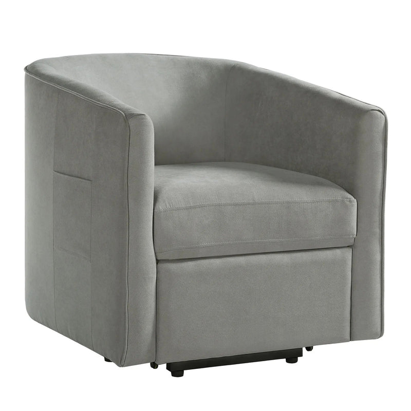 Power Lift Recliner Barrel Shape Reclining Chair With Footrest And Side Pocket by Unique Piece Furniture