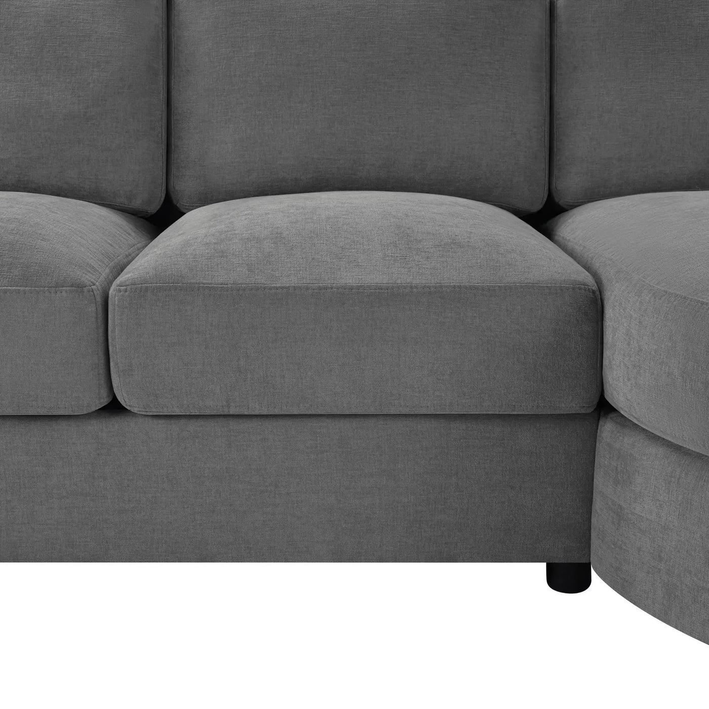 Modern L-Shaped Sectional Sofa With Curved Chaise, USB Ports, And Side Storage Pockets by HouseOfZazla