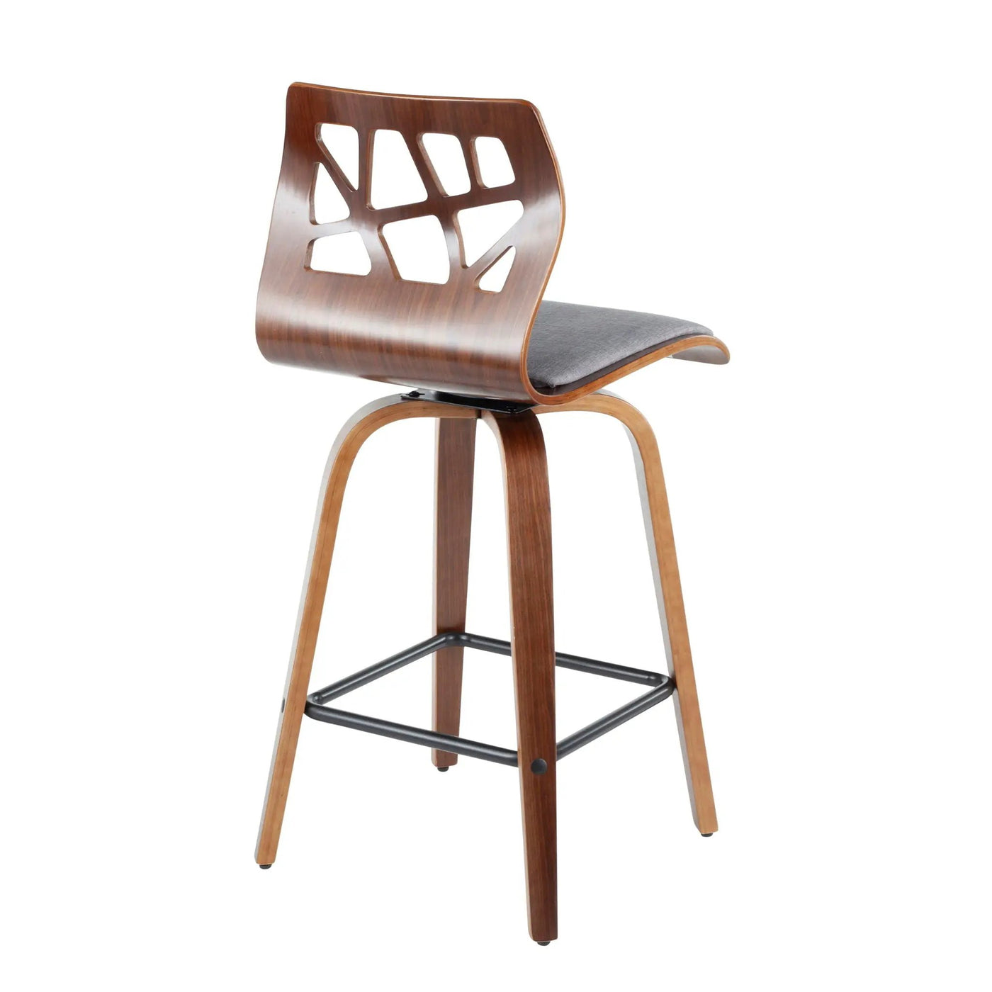 Folia - Mid Century Modern Fixed Height Counter Stool With Swivel (Set of 2) by HouseOfZazla