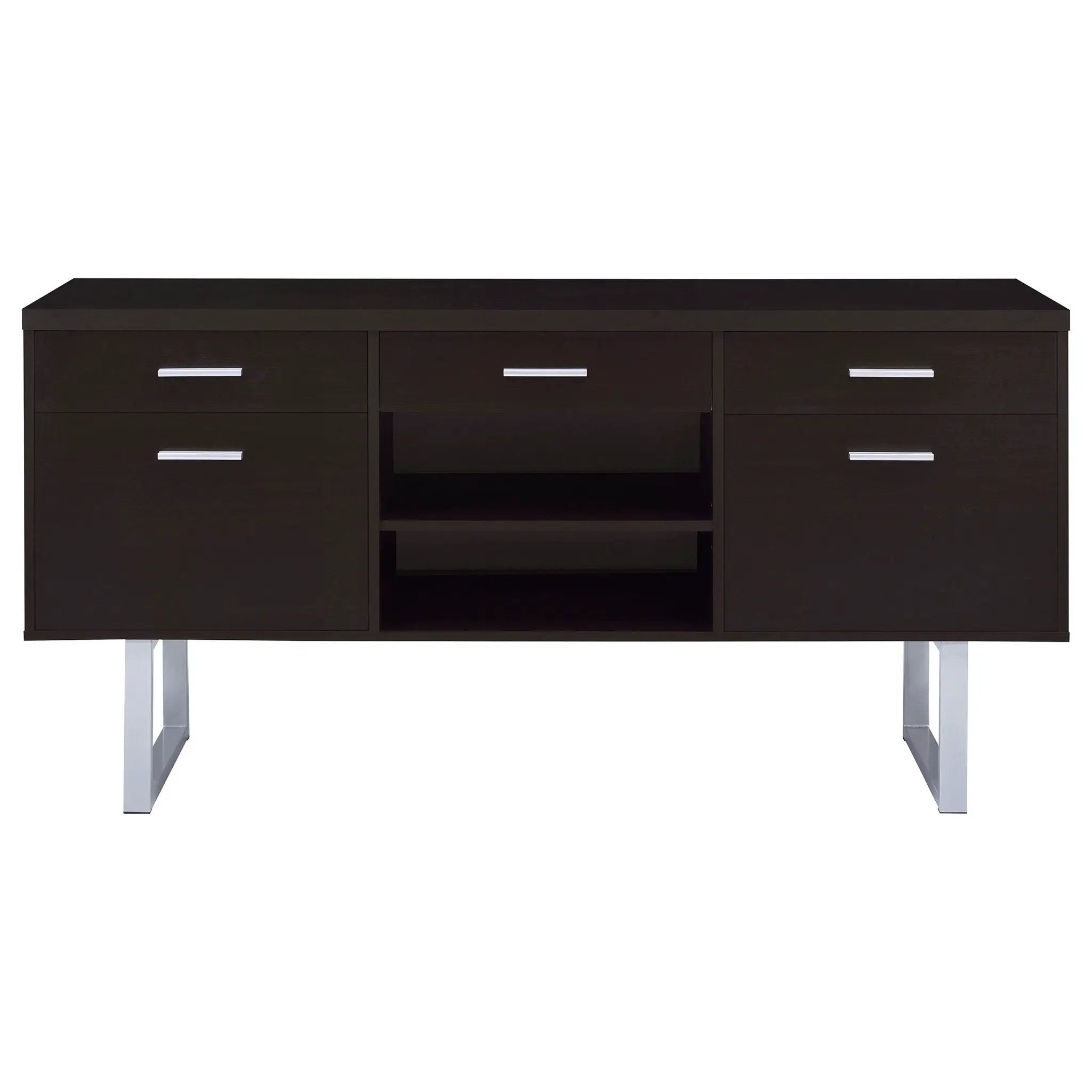 Lawtey 5-drawer Home Office Storage Credenza Cappuccino by Unique Piece Furniture