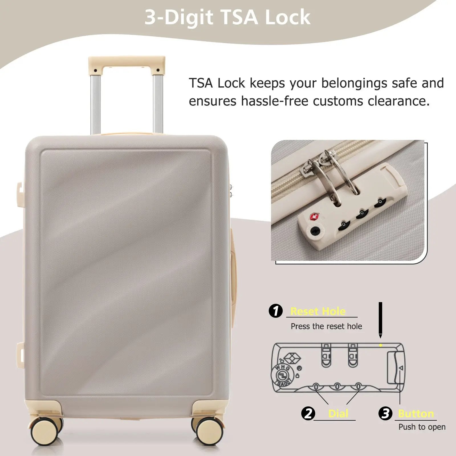3 Piece Lightweight ABS Luggage Set by HouseOfZazla