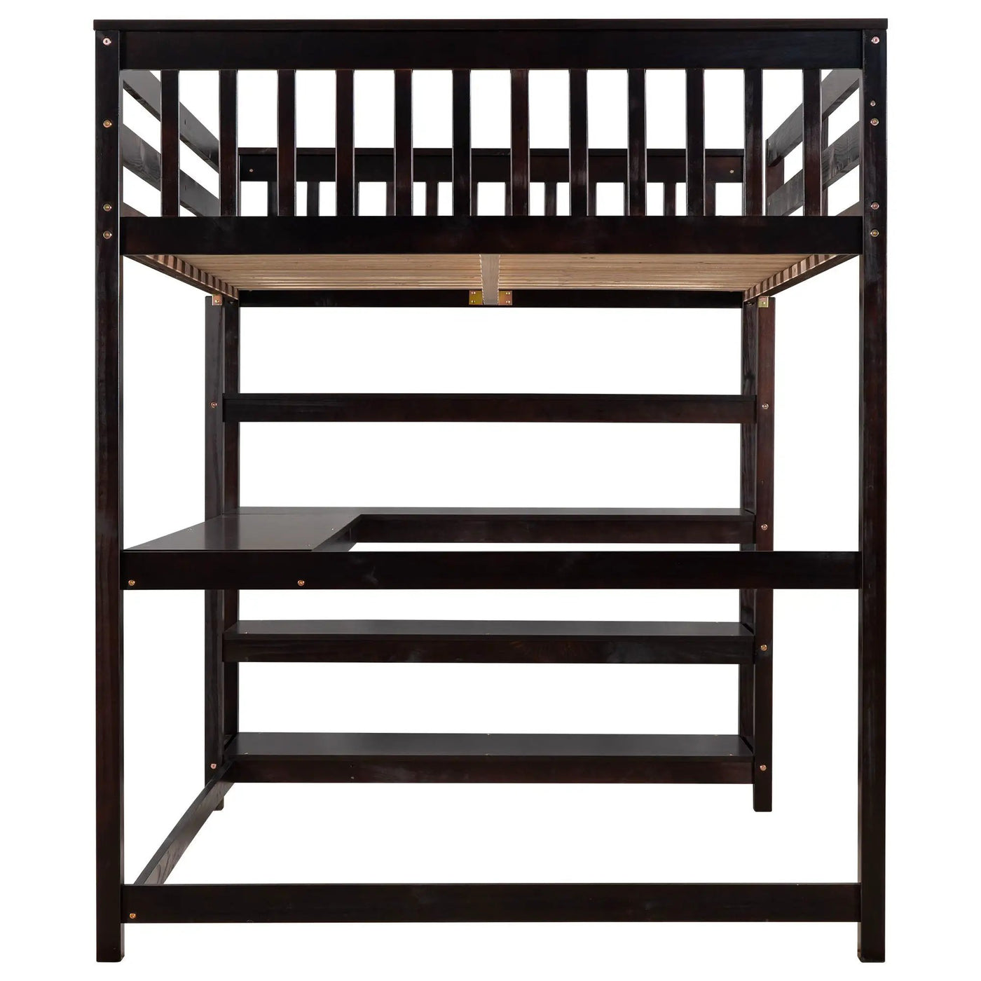 Loft Bed With Storage Shelves And Under Bed Desk by HouseOfZazla