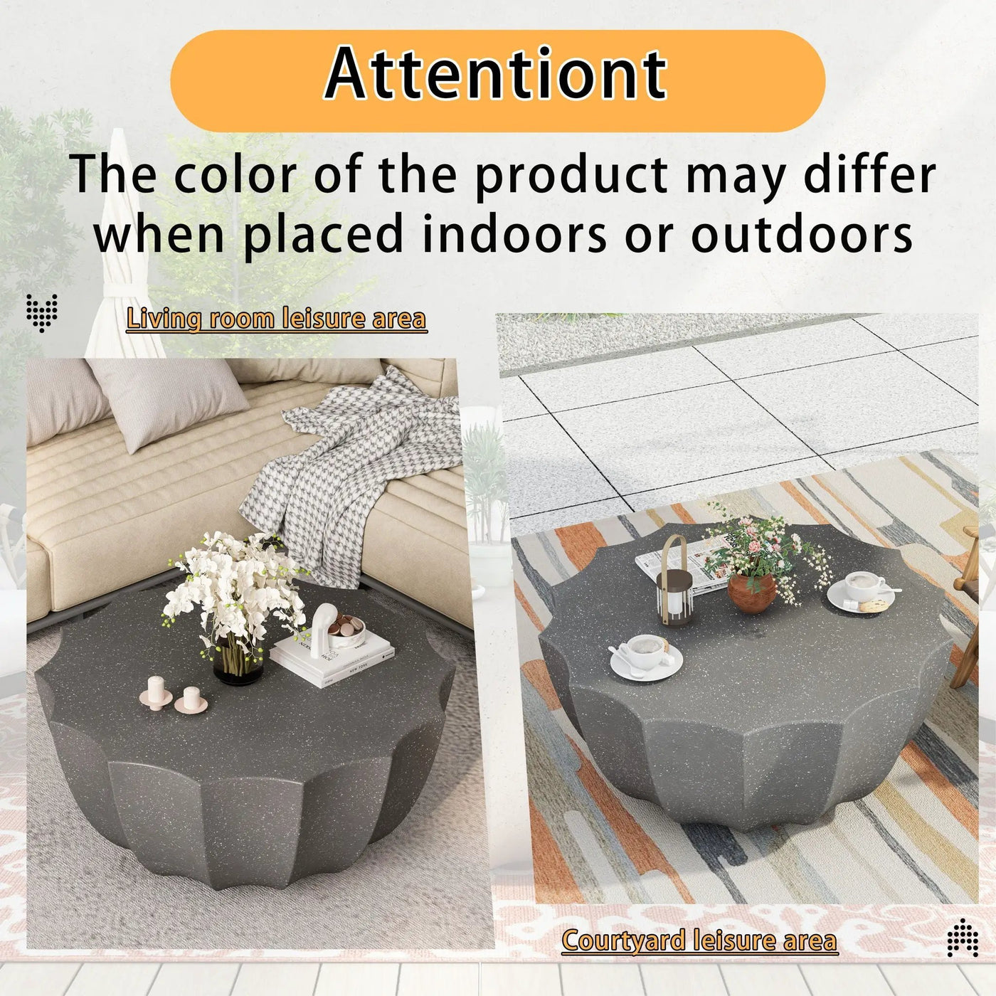 Modern Round Coffee Table For Indoor / Outdoor by HouseOfZazla