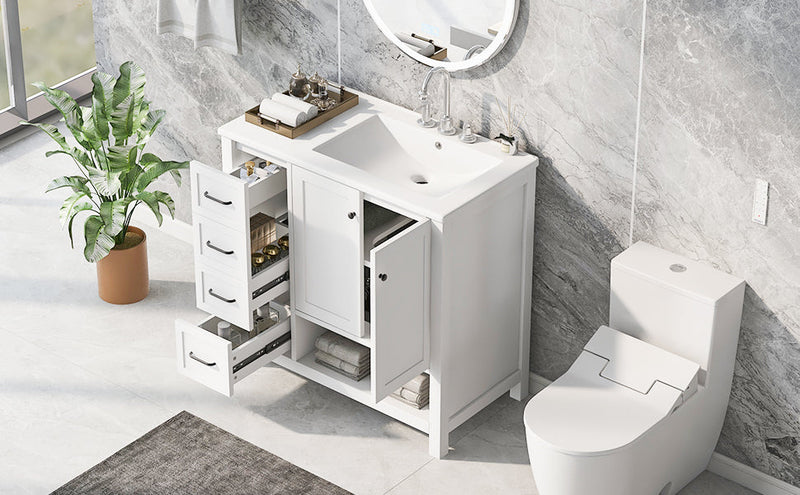 36" Bathroom Vanity with Sink Top and Storage Cabinet by HouseOfZazla