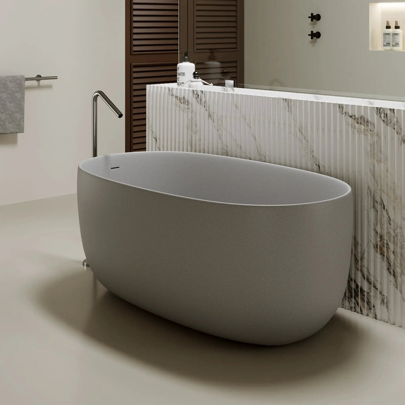 51'' Freestanding Bathtub Resin Stone Soaking Bathtub by HouseOfZazla