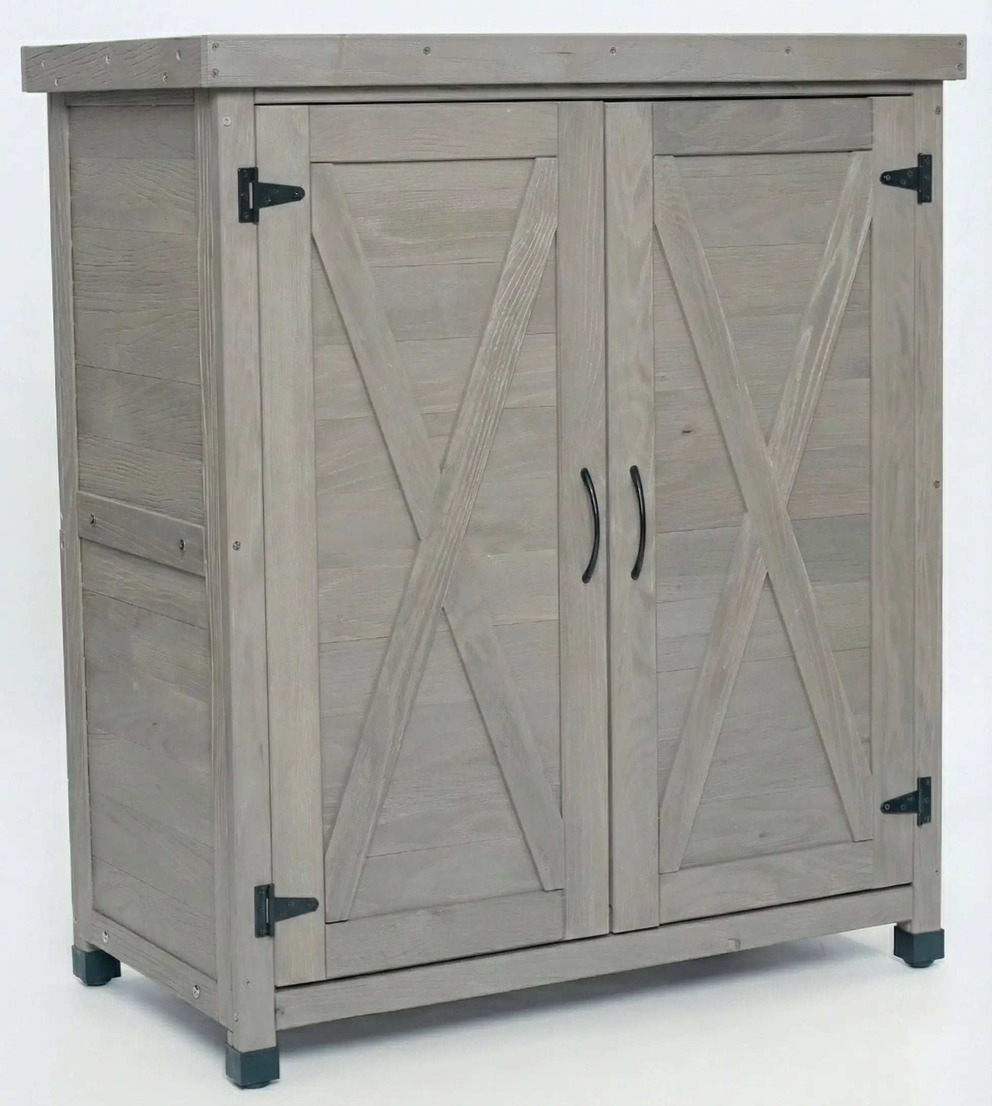 Potting Bench with Storage Cabinet and Metal Table Top by HouseOfZazla
