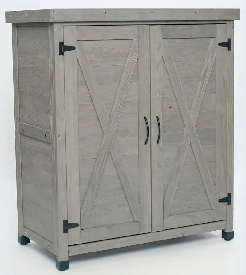 Potting Bench with Storage Cabinet and Metal Table Top by HouseOfZazla