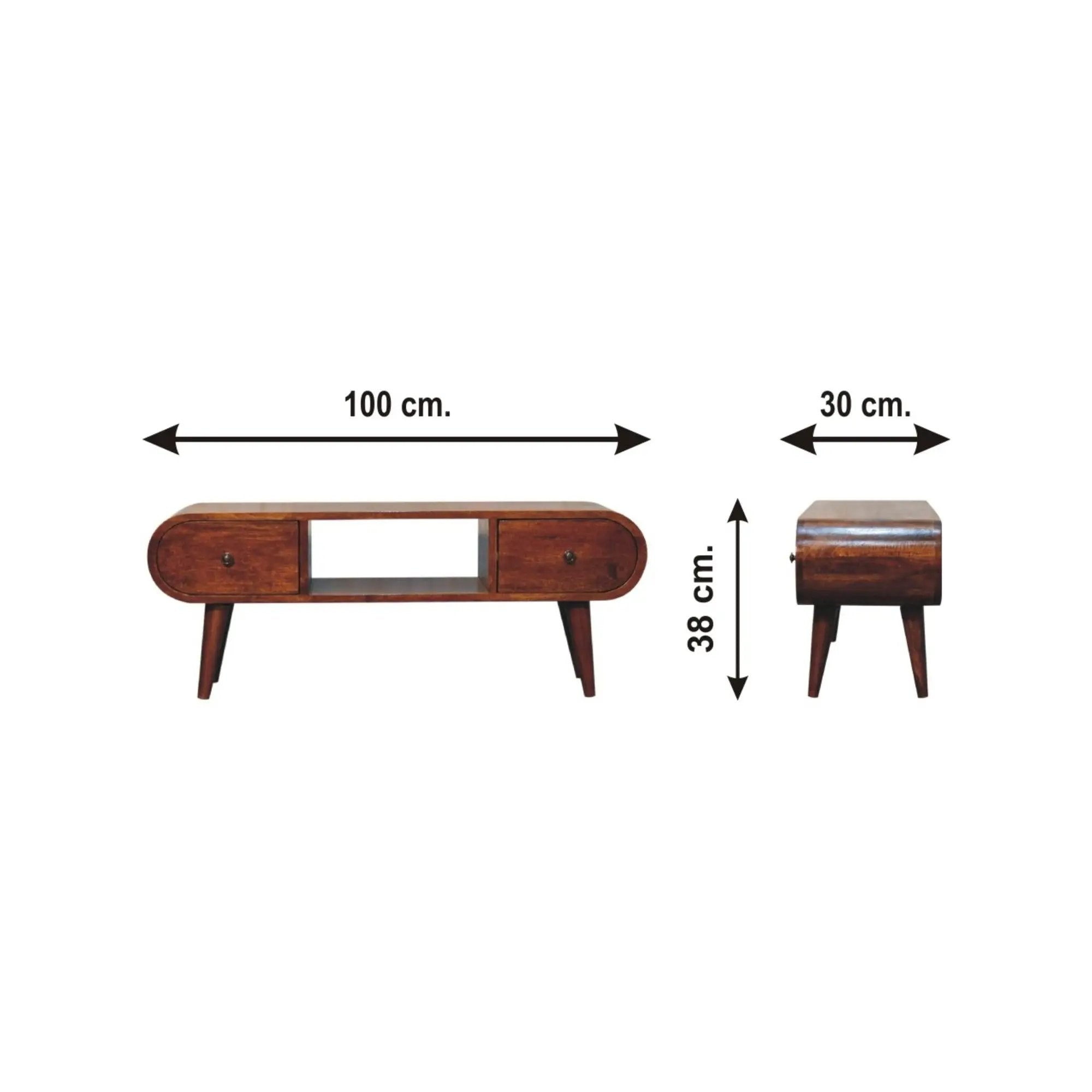 Solid Wood Circular TV Unit by Unique Piece Furniture