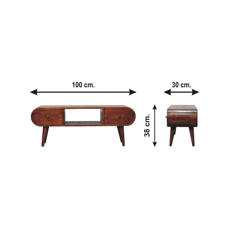 Solid Wood Circular TV Unit by HouseOfZazla