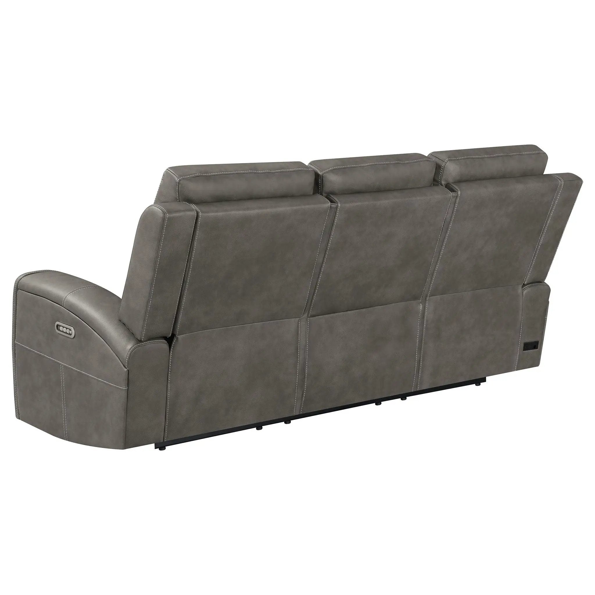 Brickston Triple Power Reclining Sofa Charcoal by Unique Piece Furniture
