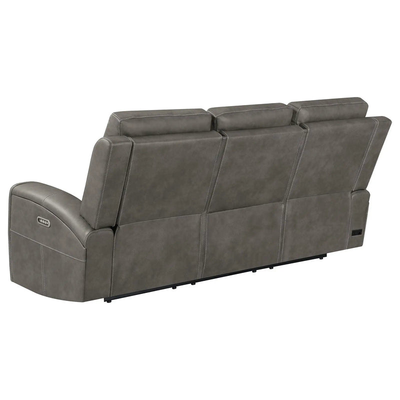 Brickston Triple Power Reclining Sofa Charcoal by Unique Piece Furniture